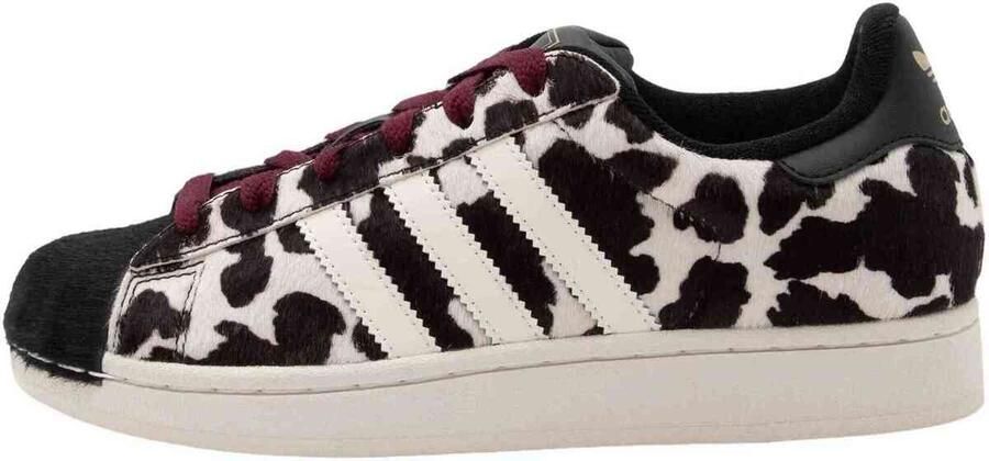 Adidas Lage Sneakers Superstar "Core Black Off White Maroon"