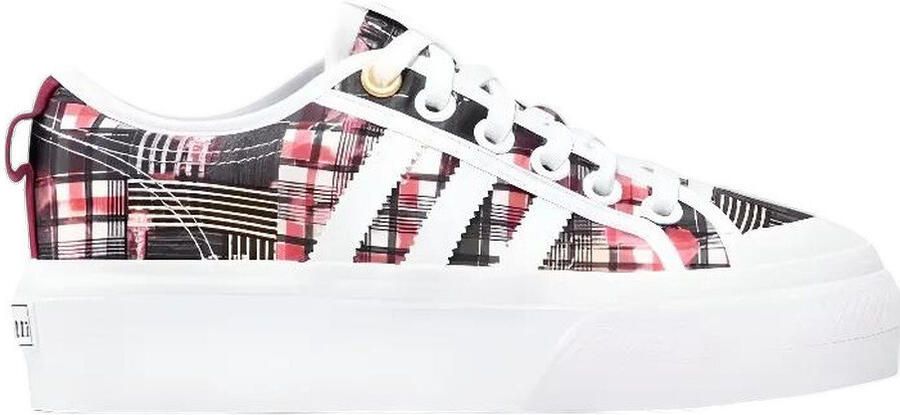 Adidas Originals Nizza Platform sneakers wit donkerrood - Foto 3