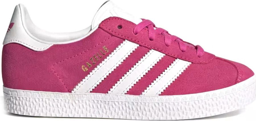 Adidas Originals Gazelle Children Semi Lucid Fuchsia Cloud White Gold Metallic- Semi Lucid Fuchsia Cloud White Gold Metallic