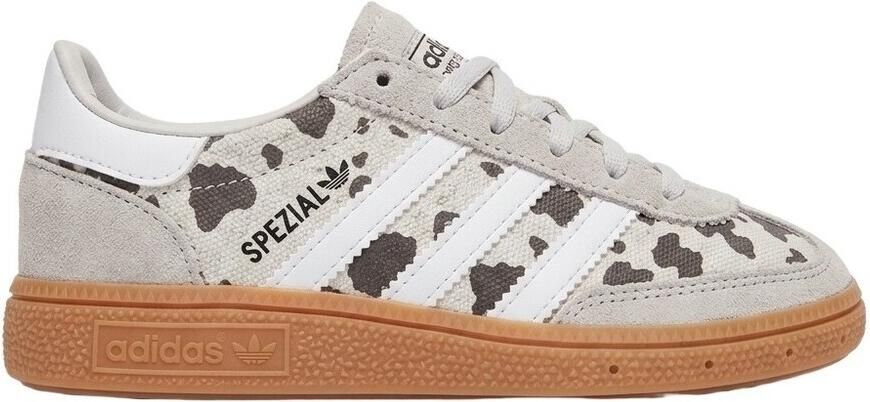 Adidas Originals Handbal Spezial suède sneakers met koeienprint grijs wit - Foto 4
