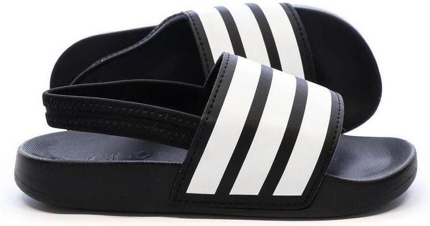 Adidas Sportswear Adilette Estrap badslippers met hielbandje zwart wit