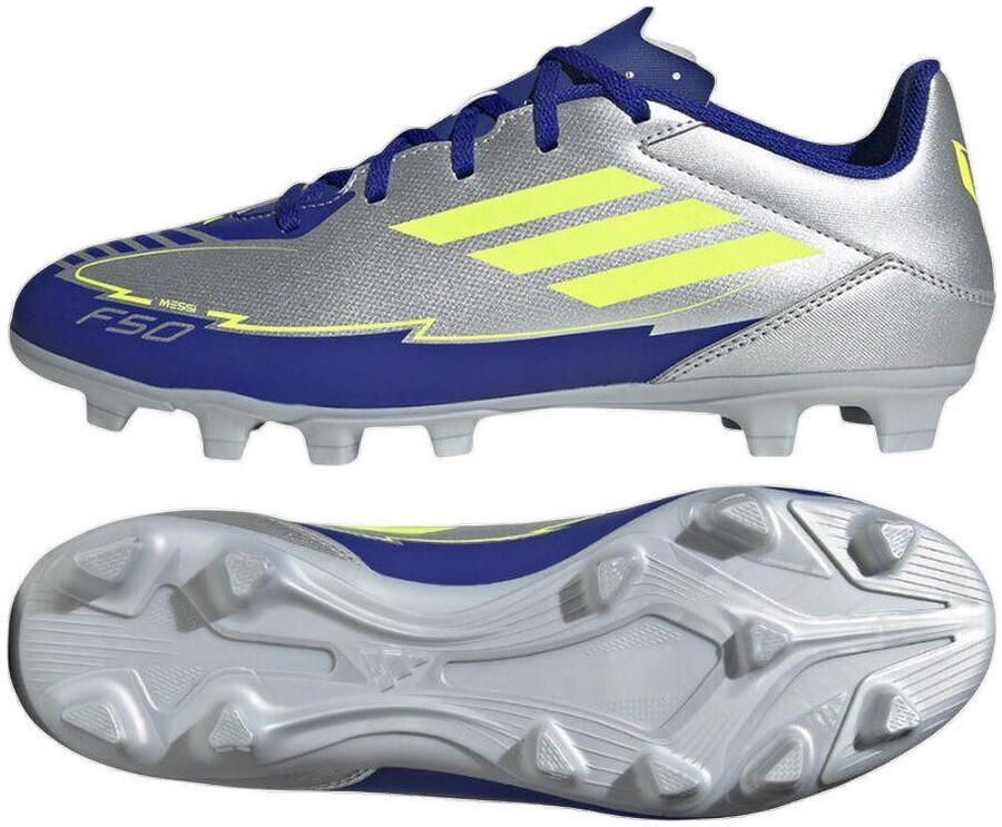 Adidas Perfor ce F50 Club Messi senior voetbalschoenen zilver metallic kobaltblauw geel - Foto 3