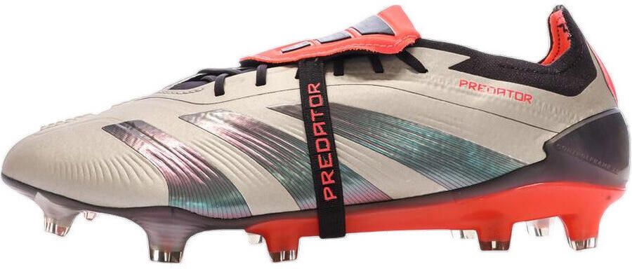 Adidas Predator Elite Fold-Over Tongue Firm Ground Voetbalschoenen Platinum Metallic Aurora Black Carbon- Platinum Metallic Aurora Black Carbon