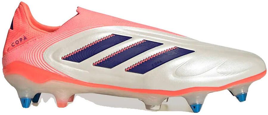 Adidas Copa Pure III Elite Veterloze IJzeren-Nop Voetbalschoenen (SG) Gebroken Wit Blauw Roze