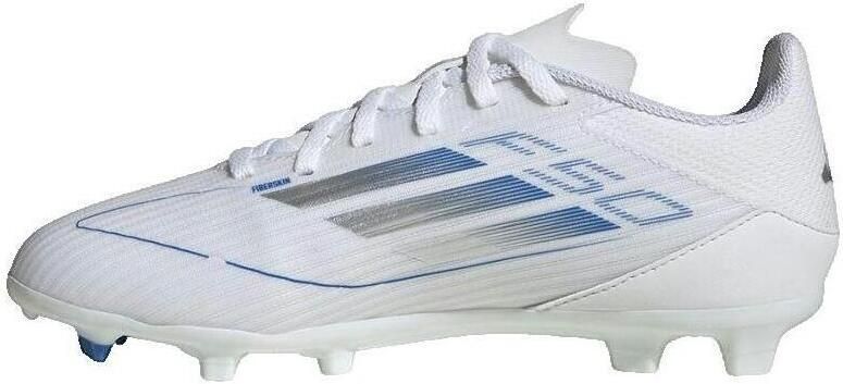 Adidas F50 League Gras Kunstgras Voetbaschoenen (MG) Kids Wit Blauw Zilver