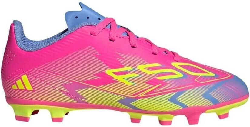 Adidas F50 Club Gras Kunstgras Voetbalschoenen (MG) Kids Roze Neongeel Blauw - Foto 2