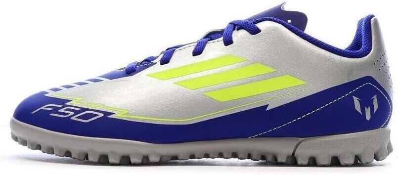 Adidas Perfor ce F50 Club Messi junior voetbalschoenen zilvermetallic kobaltblauw geel - Foto 3