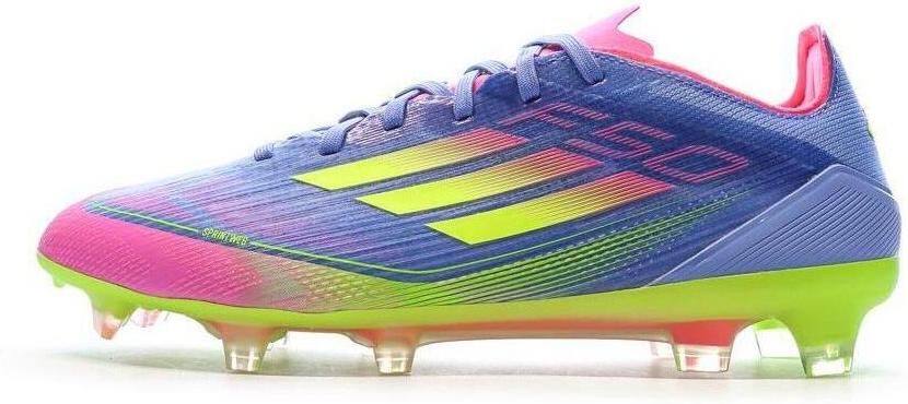 Adidas F50 Pro Gras Voetbalschoenen (FG) Blauw Neongeel Roze - Foto 3