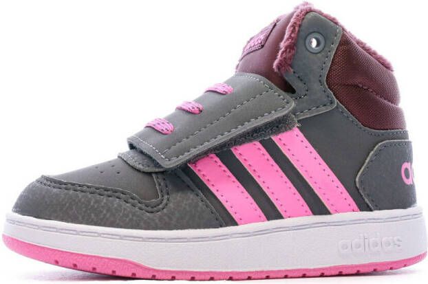 Adidas hoops 2.0 mid winter sneakers grijs roze kinderen