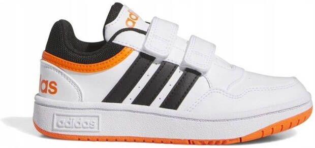 Adidas Sportswear Hoops 3.0 sneakers wit zwart oranje Imitatieleer 34
