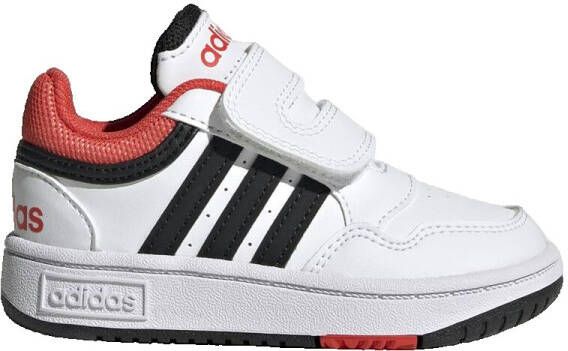 Adidas Sportswear Hoops 3.0 sneakers wit zwart rood Imitatieleer 23 1 2
