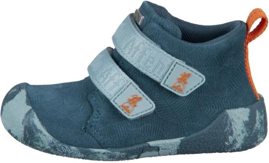 Affenzahn Kid's Lauflerner Übergangsschuh Leder Talky Barefootschoenen bunny blauw