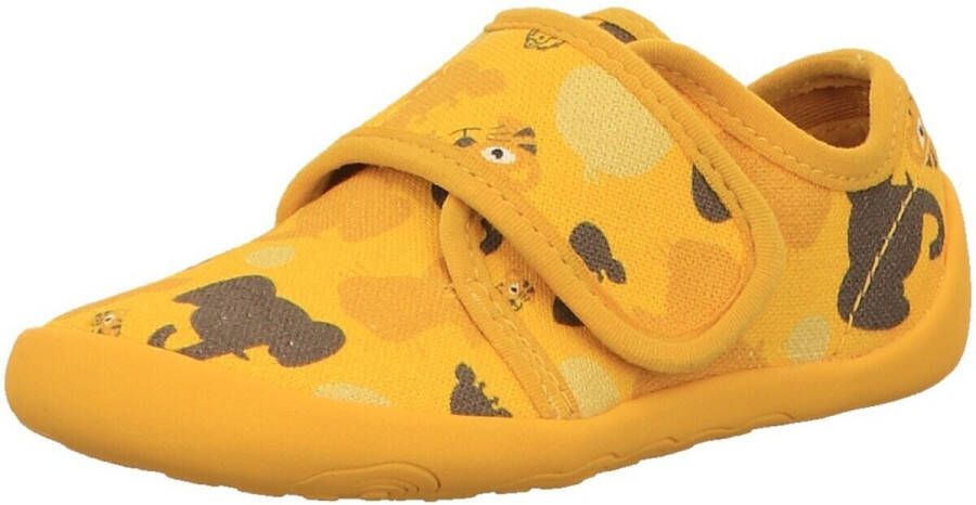 Affenzahn Kid's Pantoffel Katoen Movy Pantoffels geel