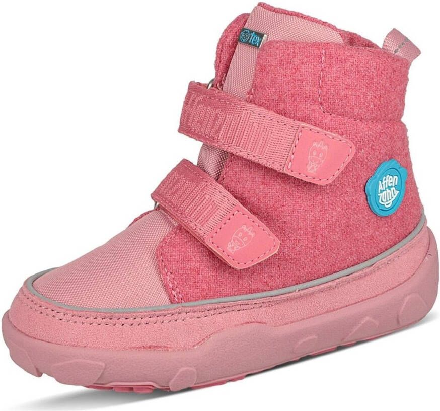 Affenzahn Kid's Comfy Walk Wol Midboot Eenhoorn Winterschoenen roze rood