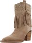 Alma en Pena Studded Fringed Enkellaarzen Beige Dames - Thumbnail 2