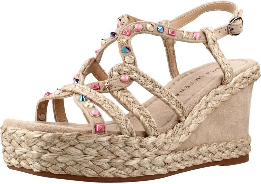 Alma en Pena Sandalen met sleehak Sandalia Plataforma Suede