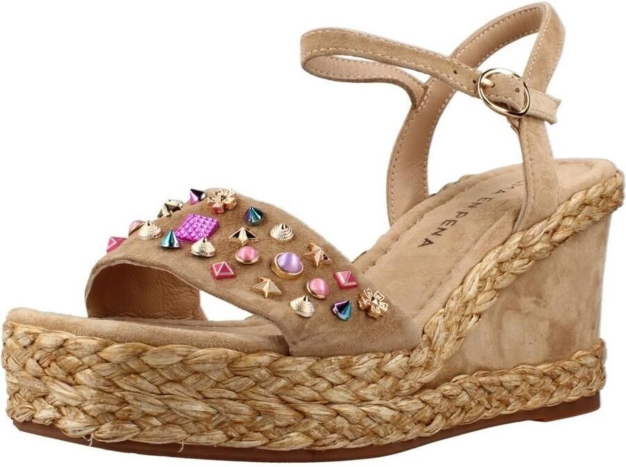 Alma en Pena Sandalen met sleehak Sandalia Plataforma Suede