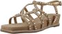 Alma en Pena Glinsterende platte damessandaal Beige Dames - Thumbnail 3