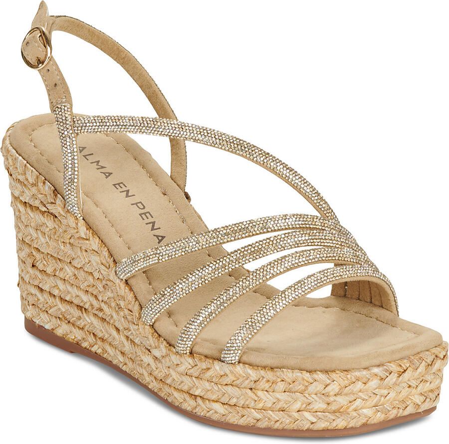 Alma EN Pena Esparto Platform Sandal With Four Tubular Straps - Foto 4