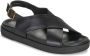 ALOHAS Zwarte leren sandalen Black Dames - Thumbnail 2