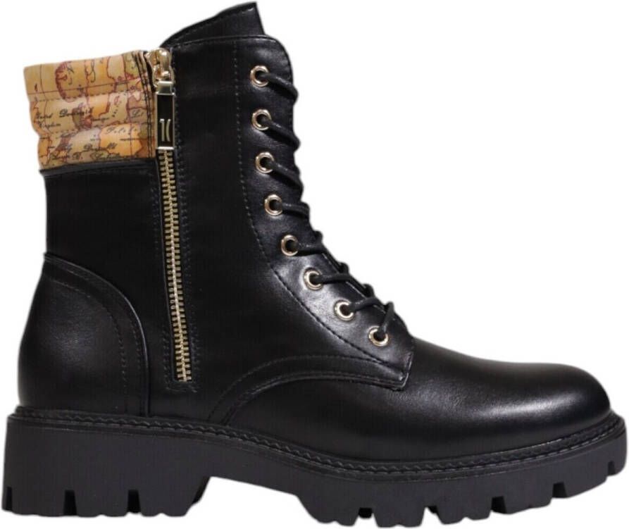 Alviero Martini 1a Classe Enkellaarsje met vetersluiting Amfibiestijl Black Dames