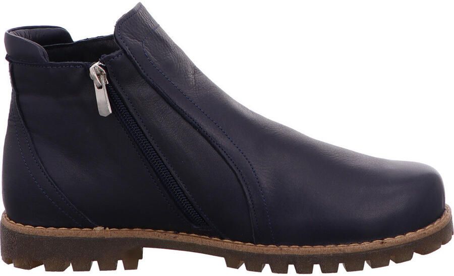 Andrea Conti Dames 0344818 Enkellaarzen Glad Leer Blokhak d.Blue