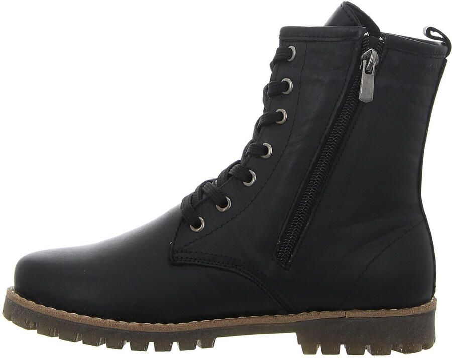 Andrea Conti Dames Leren Veter Enkellaars Uitneembaar Voetbed 0342847002 Zwart