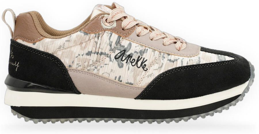 Anekke Lage Sneakers Deportivos negros y dorados suela multicolor