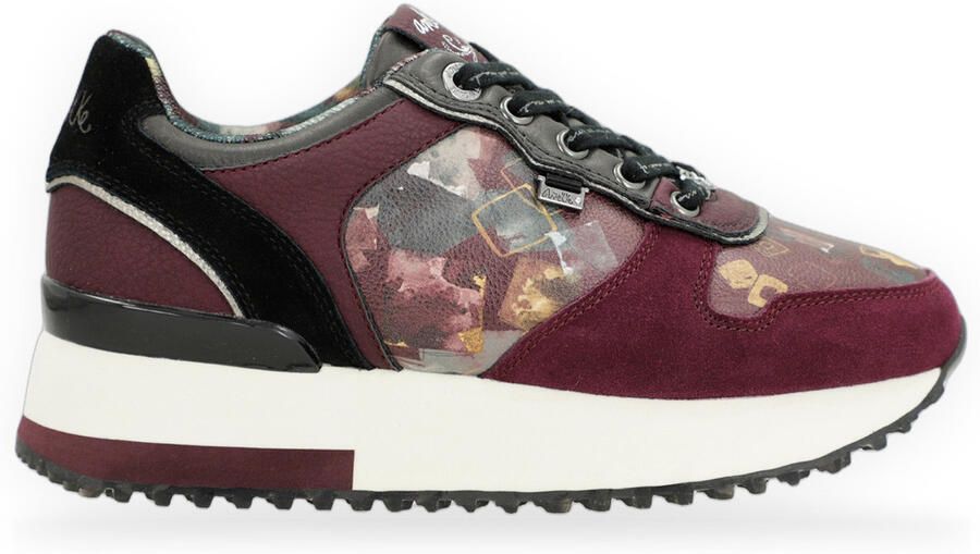 Anekke Lage Sneakers Deportivos plataforma burdeos estampado