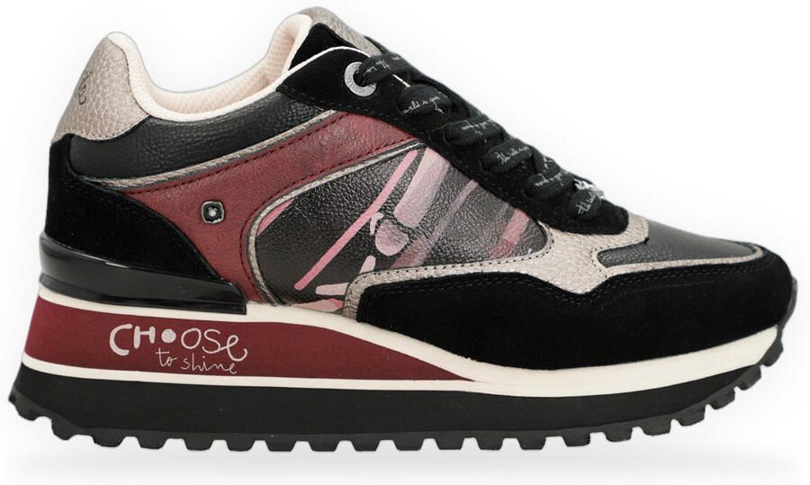 Anekke Lage Sneakers Deportivos plataforma negro estampado