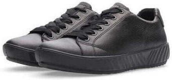 Ara Zwarte Leren Wijde Pasvorm Sneaker - Foto 2