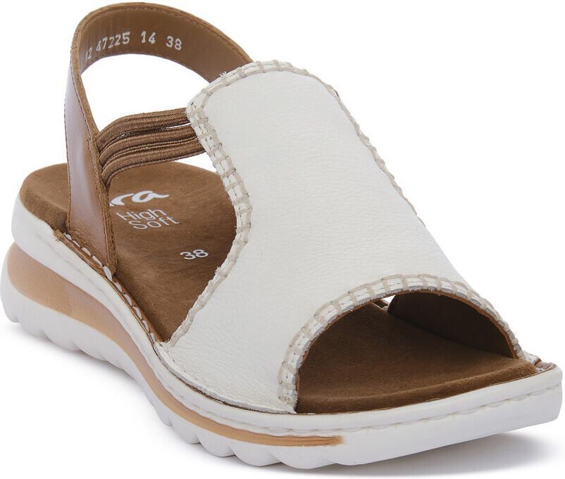 Ara Sandalen met sleehak CERVO CALF BIANCO
