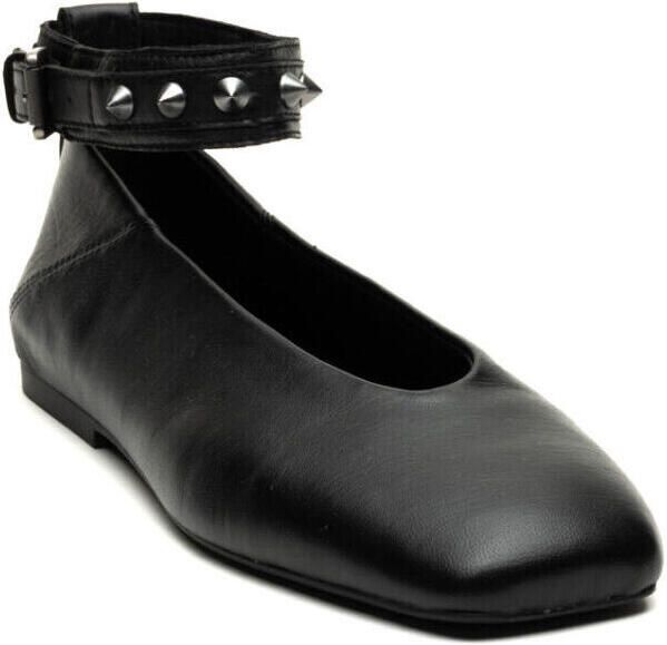 ASH Zwarte Leren Platte Schoenen met Studs - Foto 3
