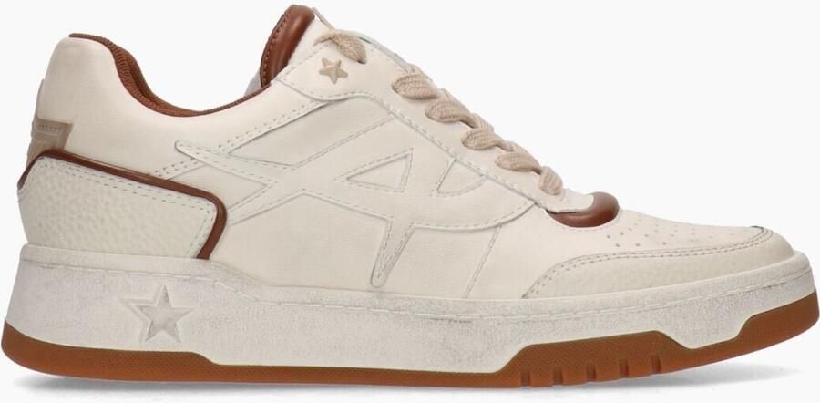 Ash Crème Bruine Gestructureerde Leren Sneaker White Dames - Foto 3