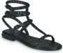 Ash Modieuze Leren Platte Sandalen voor Dames Zwart Dames - Thumbnail 2