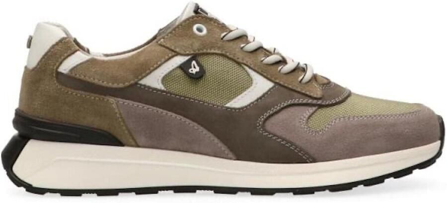 Australian HEREN SNEAKERS GROEN 15.1651.03-EDV KYOTO GREEN LEATHER EDV GREEN-GREY-WHITE