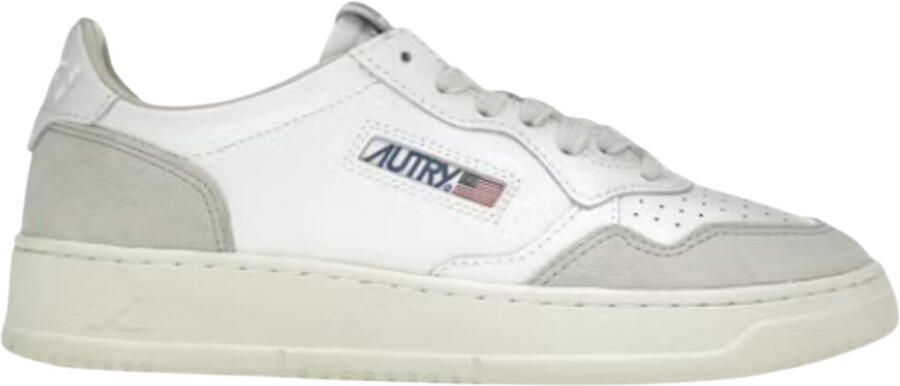 Autry Lage Sneakers Medalist Leather Low White Beige Suede ( 's)