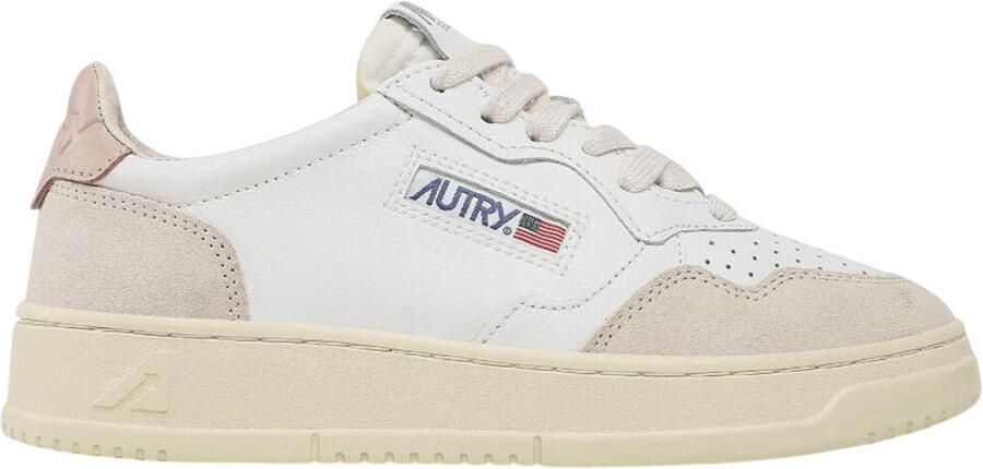 Autry Lage Sneakers Medalist Leather Low White Pink ( 's)