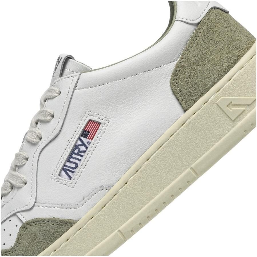 Autry Lage Sneakers Medalist Low Suede M White Smoked Green