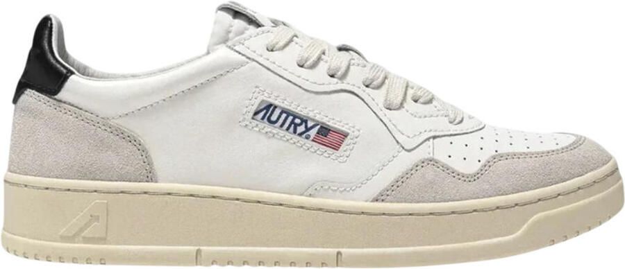 Autry Sneakers Medalist Leather Low White Black Beige ( 's)