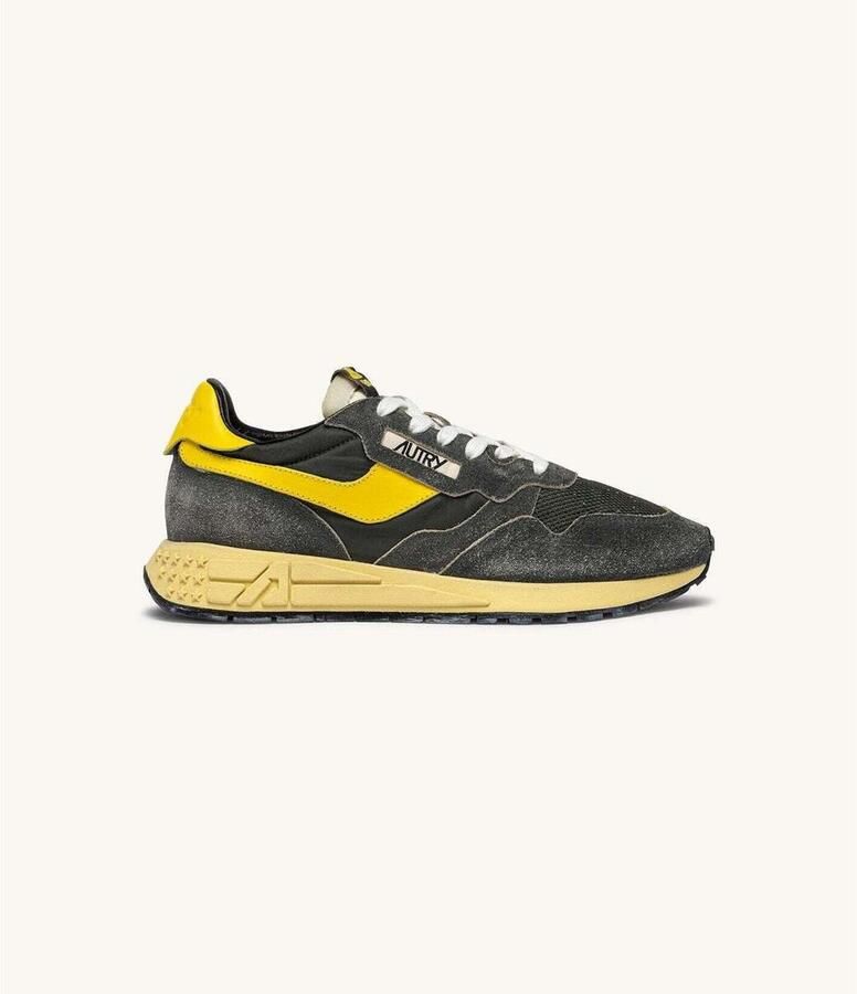 Autry Sneakers Reelwind Low Gris Oscuro Amarillo