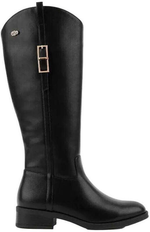 Bb Up Enkellaarzen BOTA ALTA NEGRA DE MUJER CON ASPECTO HÍPICA 2639 PU NEGRO