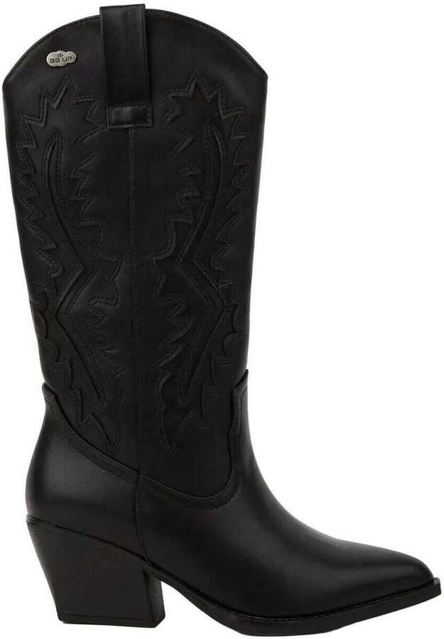 Bb Up Laarzen BOTA COWBOY DE MUJER NEGRA CON TACÓN CORTO 2642 ANTE NEGRO