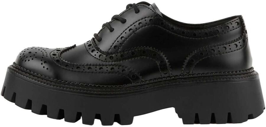 Bb Up Nette Schoenen ZAPATOS BLUCHER NEGRO DE MUJER EN SUELA TRACK 2607 PU Negro
