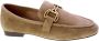 Bibi Lou Beige Suède Loafers met Gouden Gesp Beige Dames - Thumbnail 5