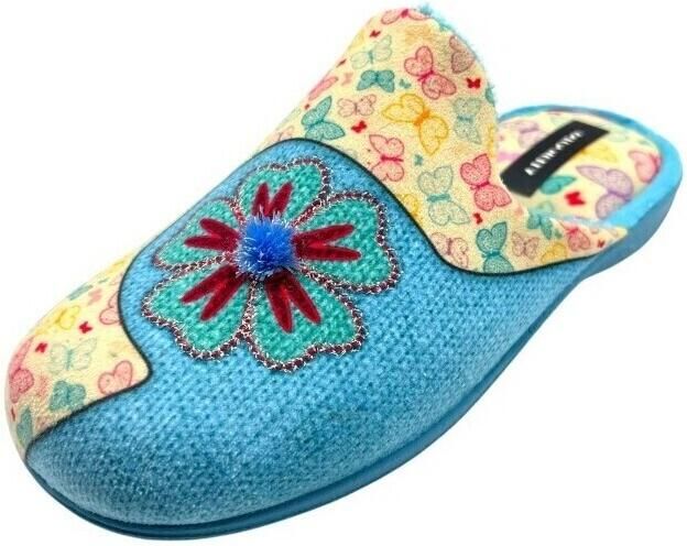 Bienve Pantoffels Ir por casa señora 5132 celeste