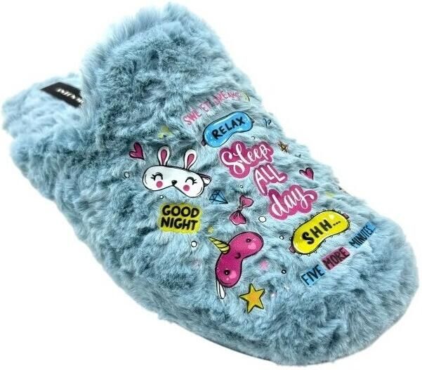 Bienve Pantoffels Ir por casa señora 6481 celeste