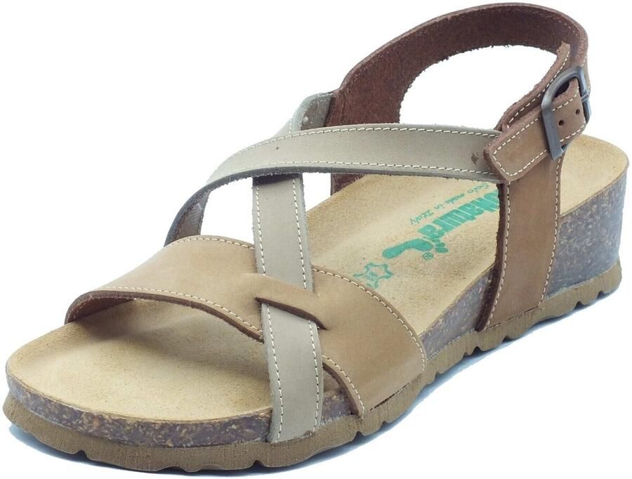 Bionatura Sandalen met sleehak 12A826 Nabuk Multi