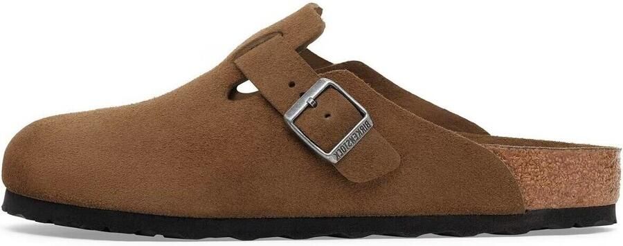 Birkenstock Platte sandalen Boston Suede Leather Narrow Dark Tea Tonal - Foto 14