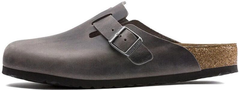 Birkenstock Klompen Boston Oiled Leather Iron Grey